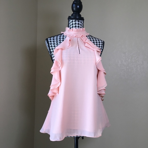 Peach/Pink Ruffle Blouse - Picture 2 of 8